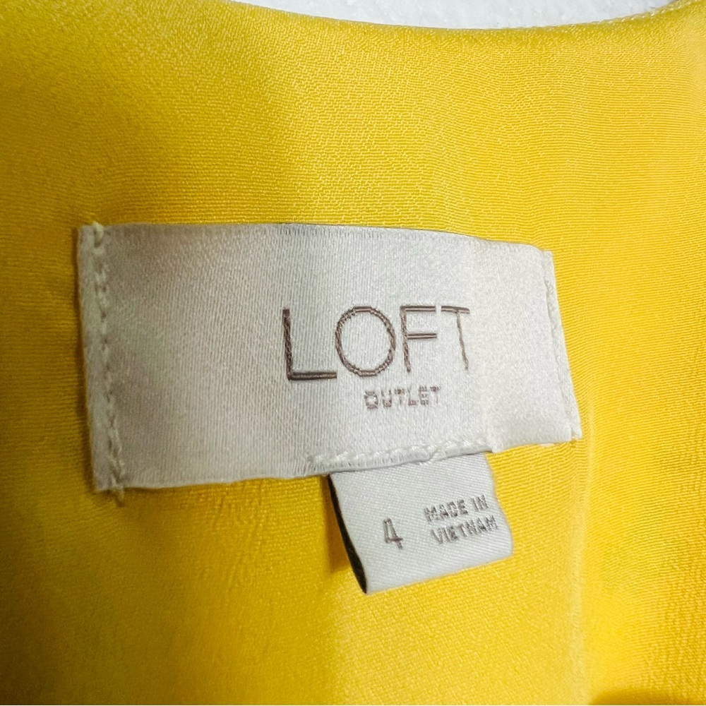 Loft floral cottagecore yellow romantic dress size 4 - Picture 4 of 6